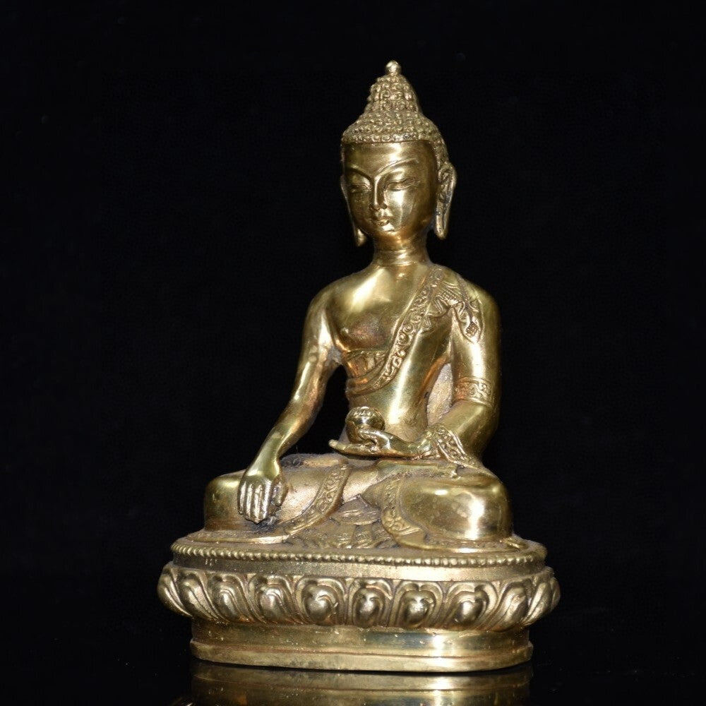 Early Collection of Pure Copper Gold-plated Buddha Ornaments Collect