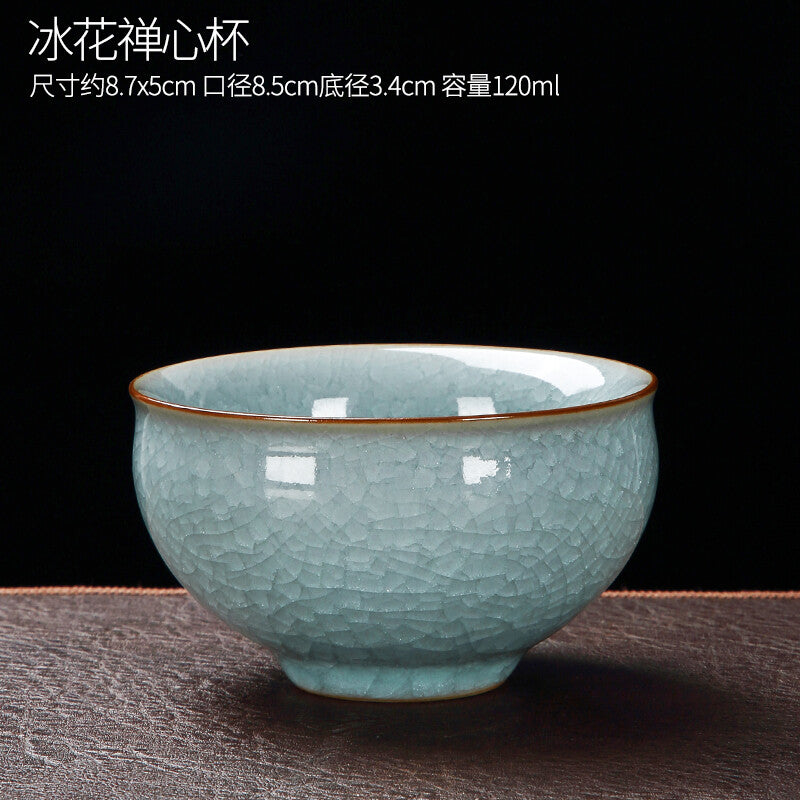 Ru Kiln Cup Kung Fu Tea Cup Ceramic Tea Cup Tea Set Ice Cracked Cup For Puer Tea