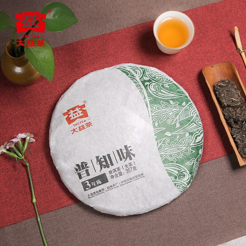 Top TAETEA Raw PuerhTea 357g Batch 2101 Dayi "Pu Zhi Wei" Sheng Puer Tea Cake