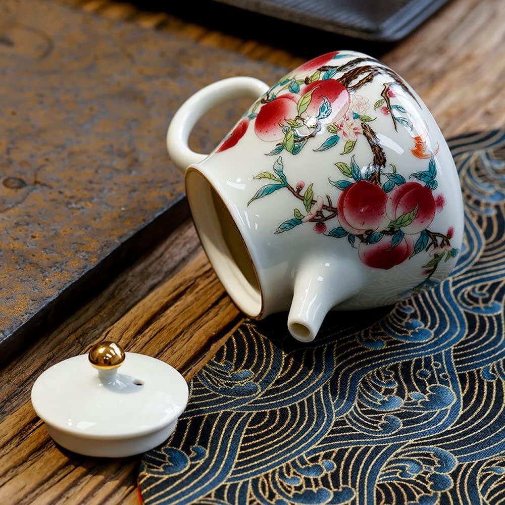 220ml Peach Pattern Xi Shi Pot Tea Set Teapot Kung Fu Tea Ceremony Kettle