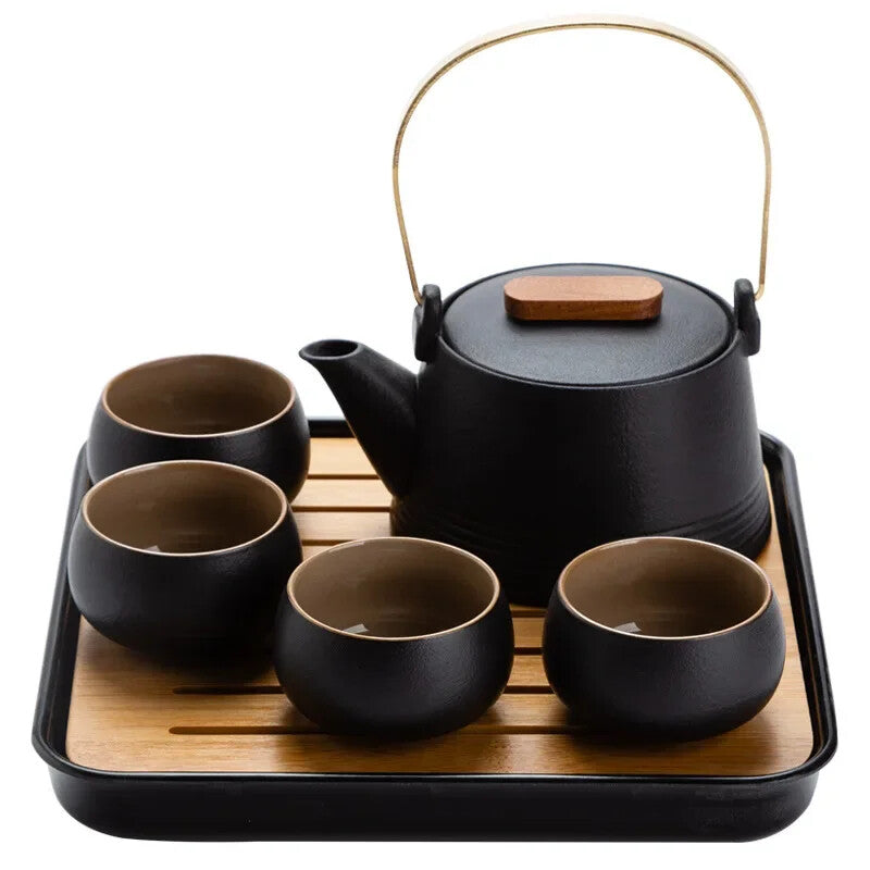 Chinese Tea Set Ceramic Teapot Teacup Set Kung Fu Tea Set Purple Sand Tea Pet