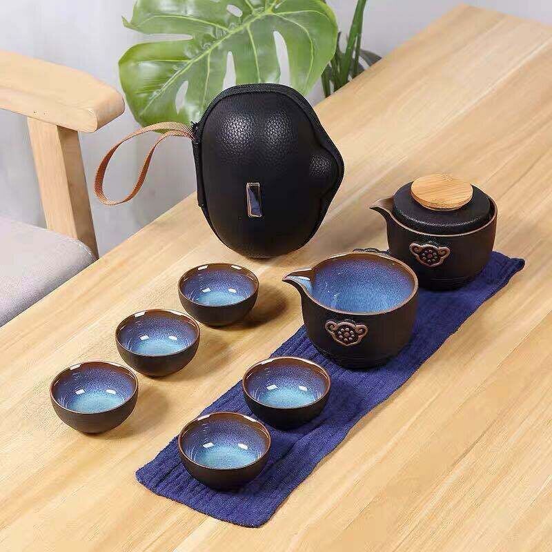 Outdoor Travel Tea Set Tea Set Ceramic Portable Teapot Porcelain Teaset Gaiwan