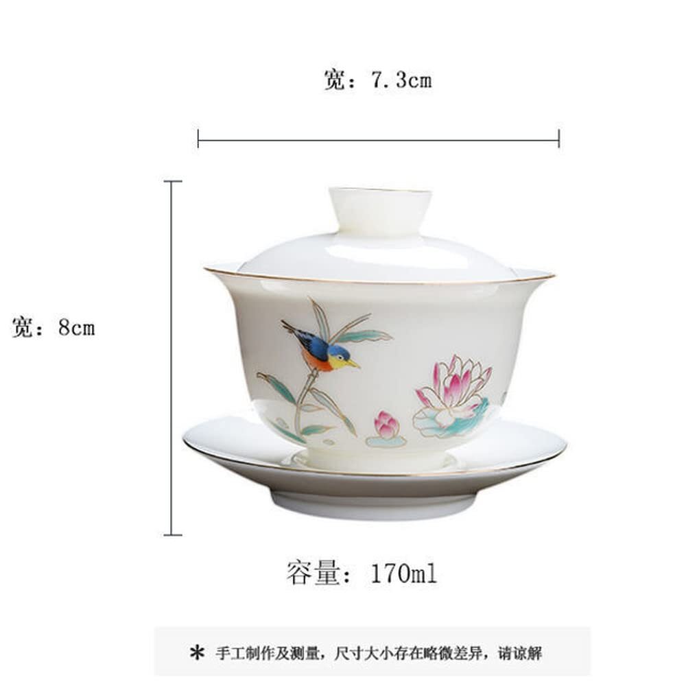 170ml Dehua Gaiwan Ceramic Home Kung Fu Tea Cup Bowl Tea Set Tureen Tea