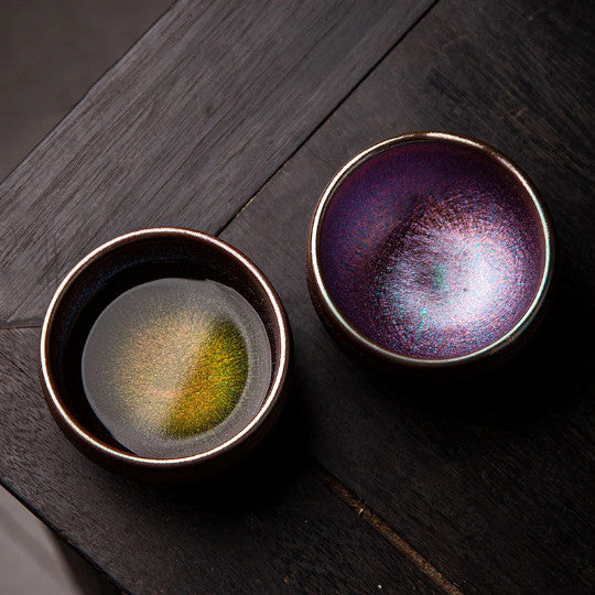 Colorful Jianzhan Ceramic Tea Cup Puer Tea Cup Handcrafted Teacup 110ml Colorful