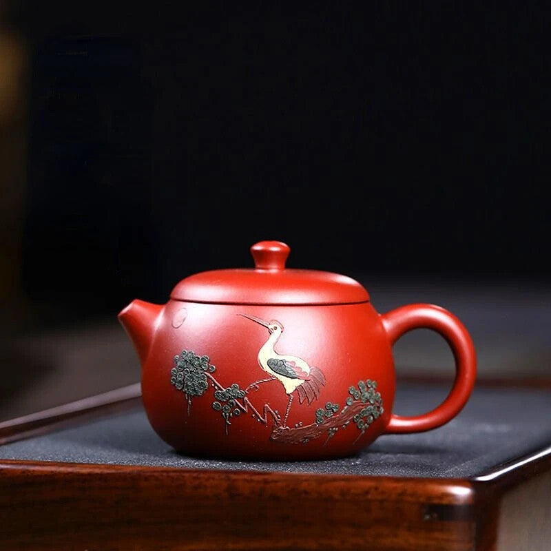 Yixing Purple Clay Teapot Raw Ore Crane Teaware Oolong Tea Set pot Filter Kettle