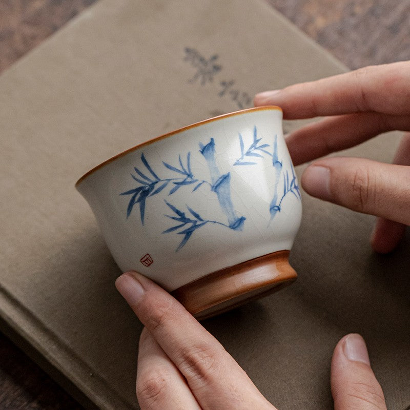 1pc Ru Kiln Teacup Master Cup Ceramic Tea Cup Kungfu Tea Set