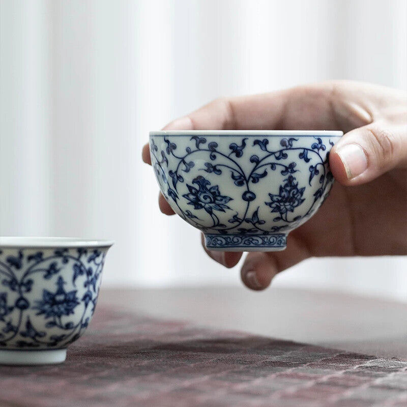 1Pc Chinese Blue and White Porcelain Teacup High-quality Ceramic Tea Cup Tea Set