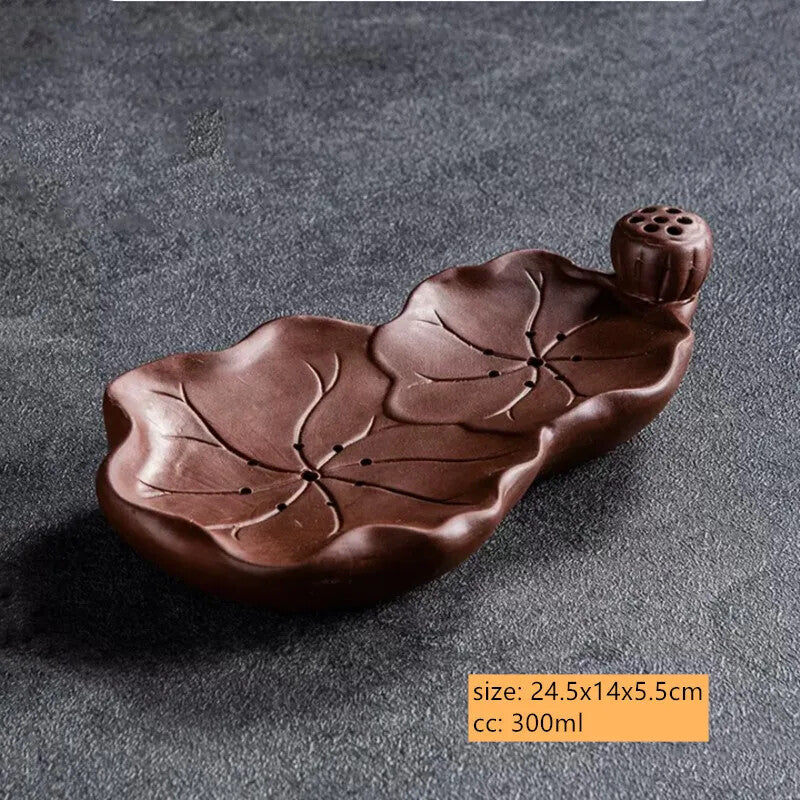 Purple Clay Tea Tray Water Storage Type Tea Sea Zisha Pot Bearing Tea Set Trays