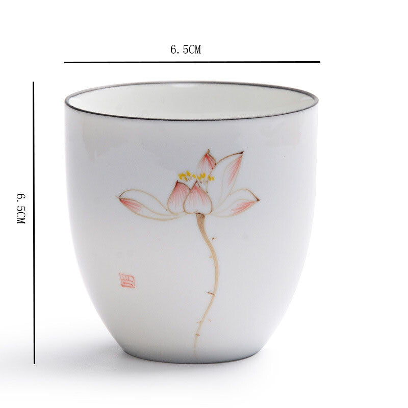 6 Pcs/lot Tea Cups Drinkware Chinese Kung Fu Tea Cup Ceramic Porcelain Tea Set
