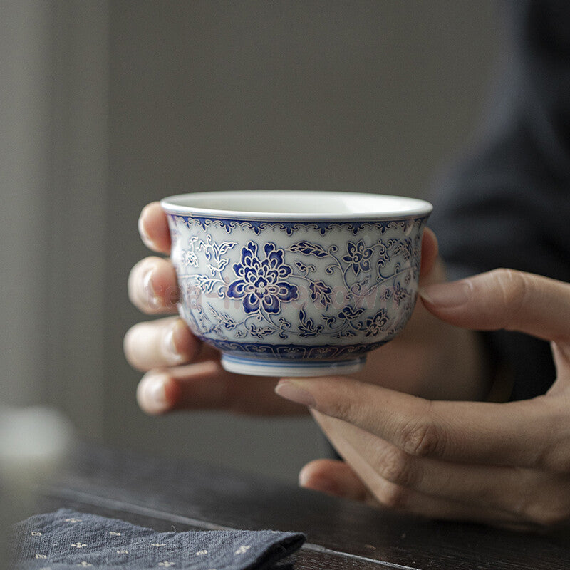 Entangled Lotus Household Tea Cup Handmade Tea Bowl Smelling Cup Teaset