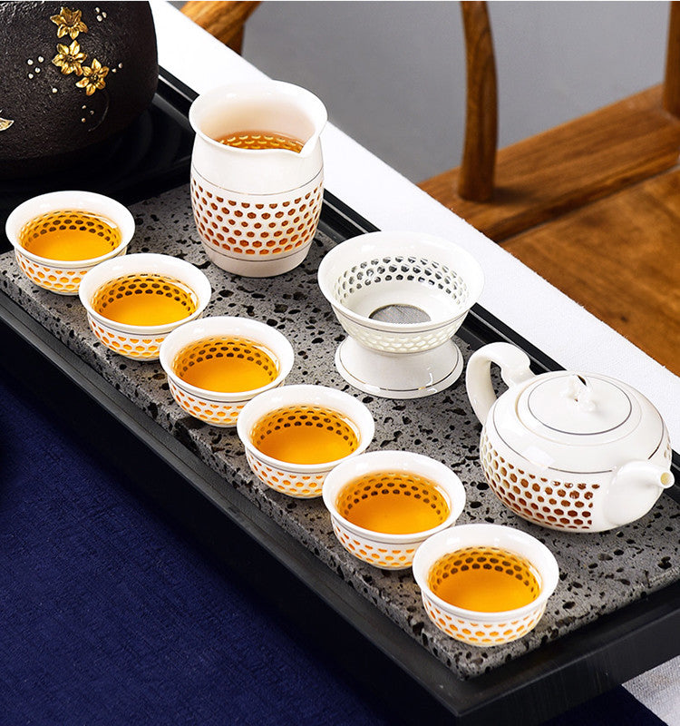 Kungfu Tea Set China Creative Tea Pot Gaiwan Porcelain Matching Tea Cup Pitcher