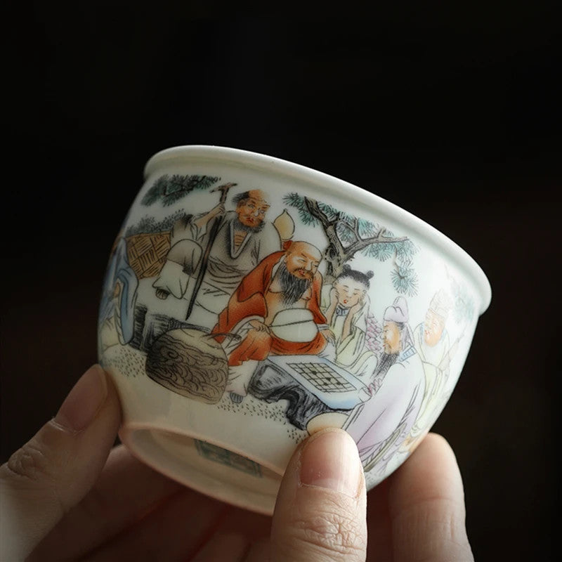 1Pc Chinese Ceramic Tea Cup Handmade Porcelain Teacup Tea Bowl Cup Teaware 120ml