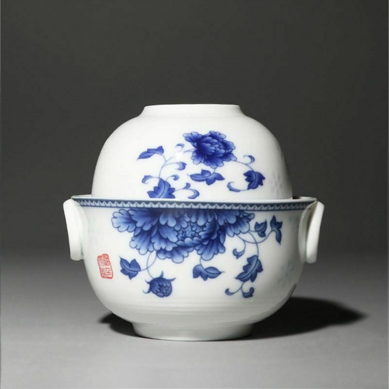 4"Chinese portable ceramic tea set Kung Fu tea cup travel tea set a pot cup