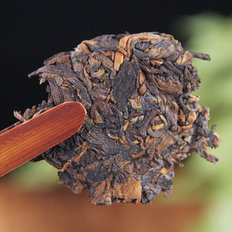 Yunnan Organic Ripe Puer Tea Pressed Tea Ancient Tree Puer Black Tea Cake 100g
