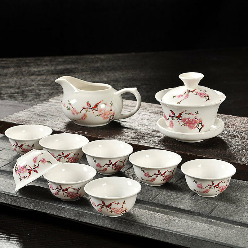 Chinese Ceramic Tea Set Kung Fu Tea Ceremony Gaiwan Tea Cup Set