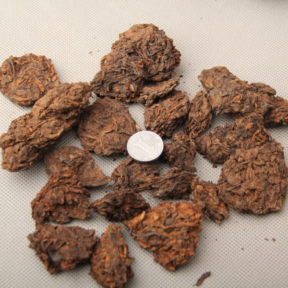 Aged Golden Buds Lao Cha Tou Pu'er Pu-erh Loose Tea Puer Ripe Shu 250g