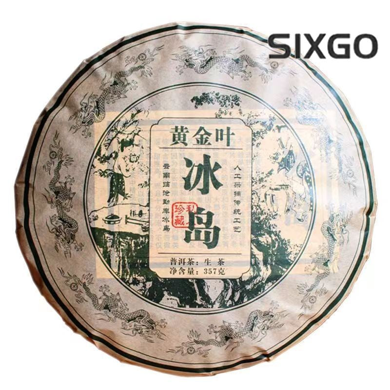 357g Yunnan Puerh Raw Tea Lceland Golden Leaves Raw Pu'er Tea Cake Pu-erh Tea