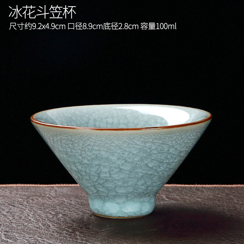 Ru Kiln Cup Kung Fu Tea Cup Ceramic Tea Cup Tea Set Ice Cracked Cup For Puer Tea