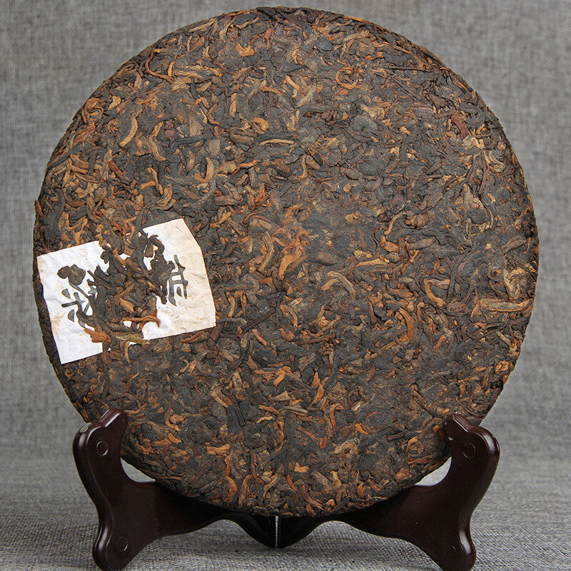 357g High Quality Black Tea Golden Bud Ripe Tea Big Leaf Aromatic Pu'er Tea Cake