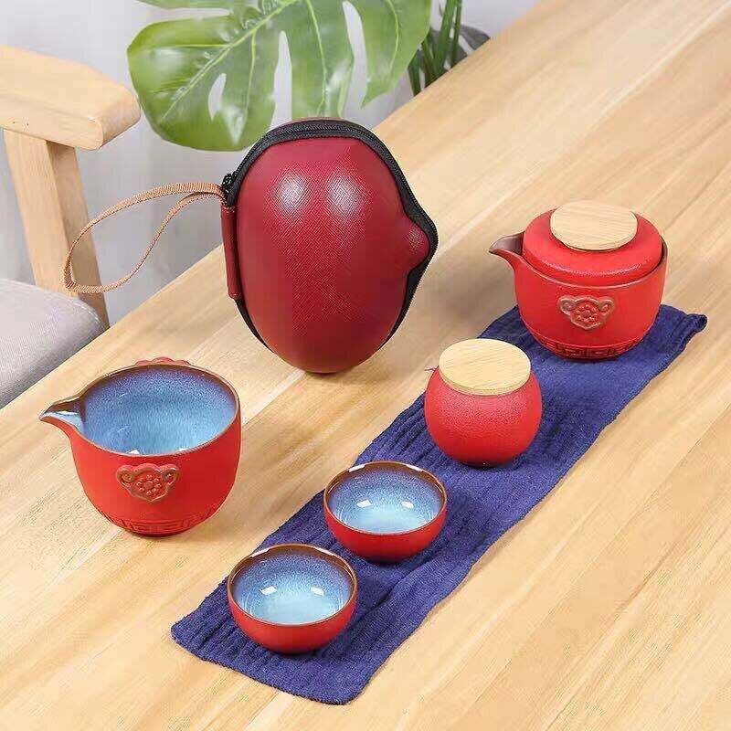 Outdoor Travel Tea Set Tea Set Ceramic Portable Teapot Porcelain Teaset Gaiwan