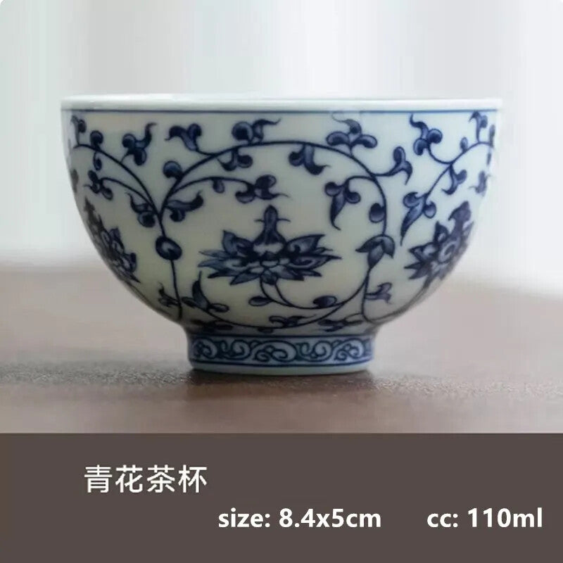 1Pc Chinese Blue and White Porcelain Teacup High-quality Ceramic Tea Cup Tea Set