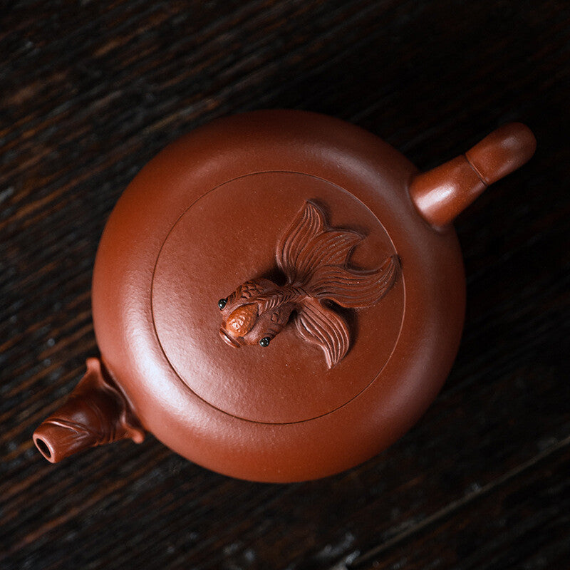 Handmade Tea Pot Real Yixing Zisha Dahongpao Clay Boutique Pot 9 Infuser Holes 270ml