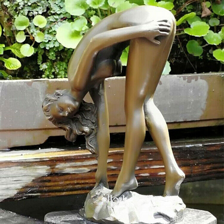 Home Art Decoration Sculpture Nude Young Women Girl Bronze Marble Statue