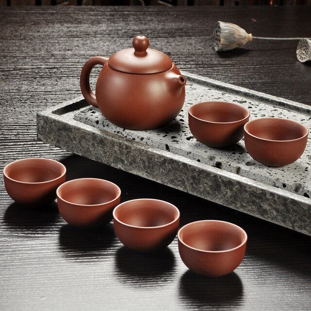 China Kung Fu Purple Sand Teapot Tea Set Ceramic Teapot Cup Handmade Drinkware