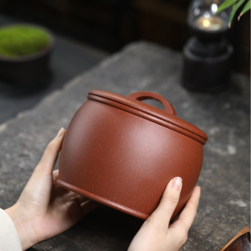 Yixing Zisha Hanwa Tea Caddy Jiangpo Clay Tea Awakening Canister For Loose Tea