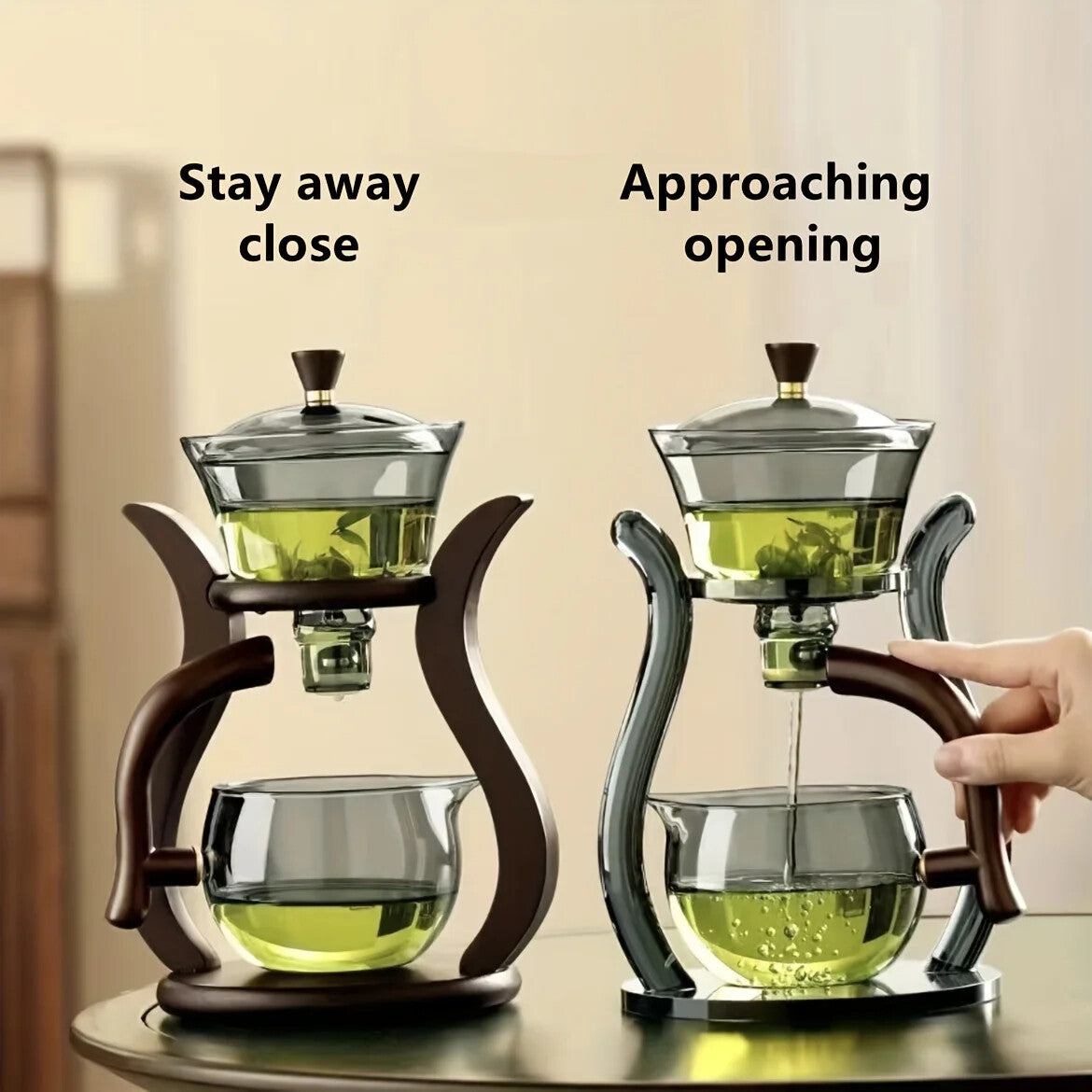 New Kung Fu Tea Set Semi Automatic Glass Teapot Set Magnetic Switch Teacup Set