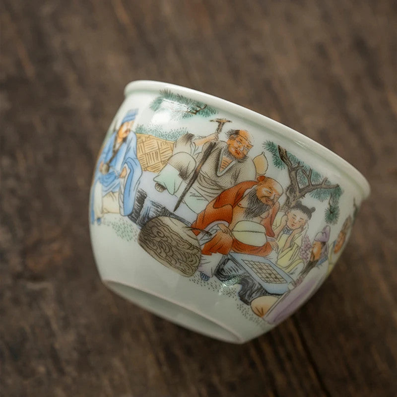 1Pc Chinese Ceramic Tea Cup Handmade Porcelain Teacup Tea Bowl Cup Teaware 120ml