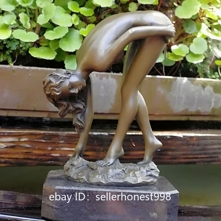 Home Art Decoration Sculpture Nude Young Women Girl Bronze Marble Statue