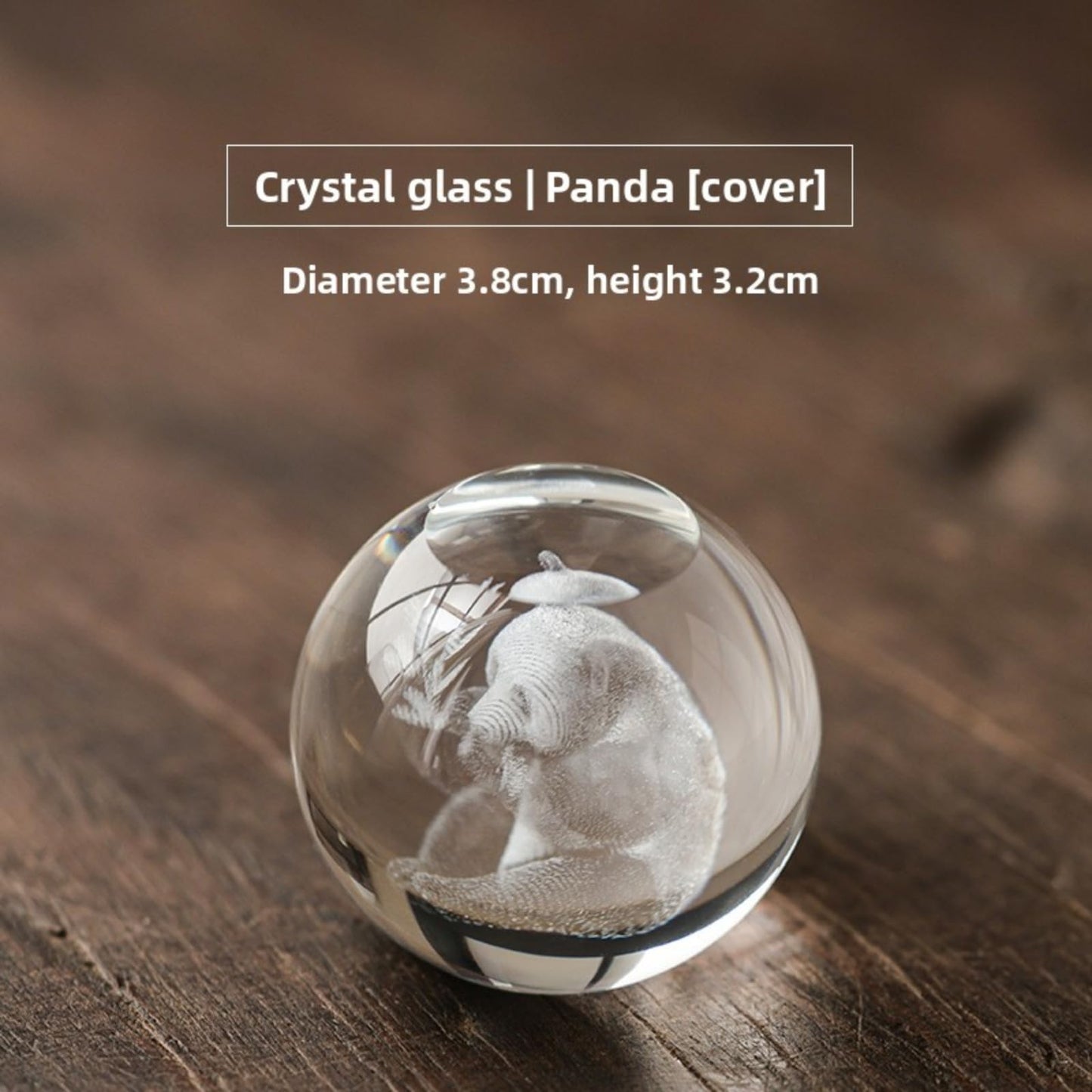 Glass Chinese Panda Tea Pet 3.8cm 1.5in Teapot Cover Holder Tea Ceremony Tea Set