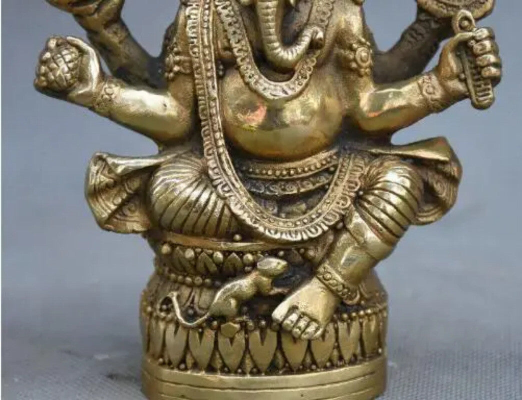 Tibetan Buddhism Brass Ganesha Ganapati Ganesh Lord God Elephant Buddha Statue