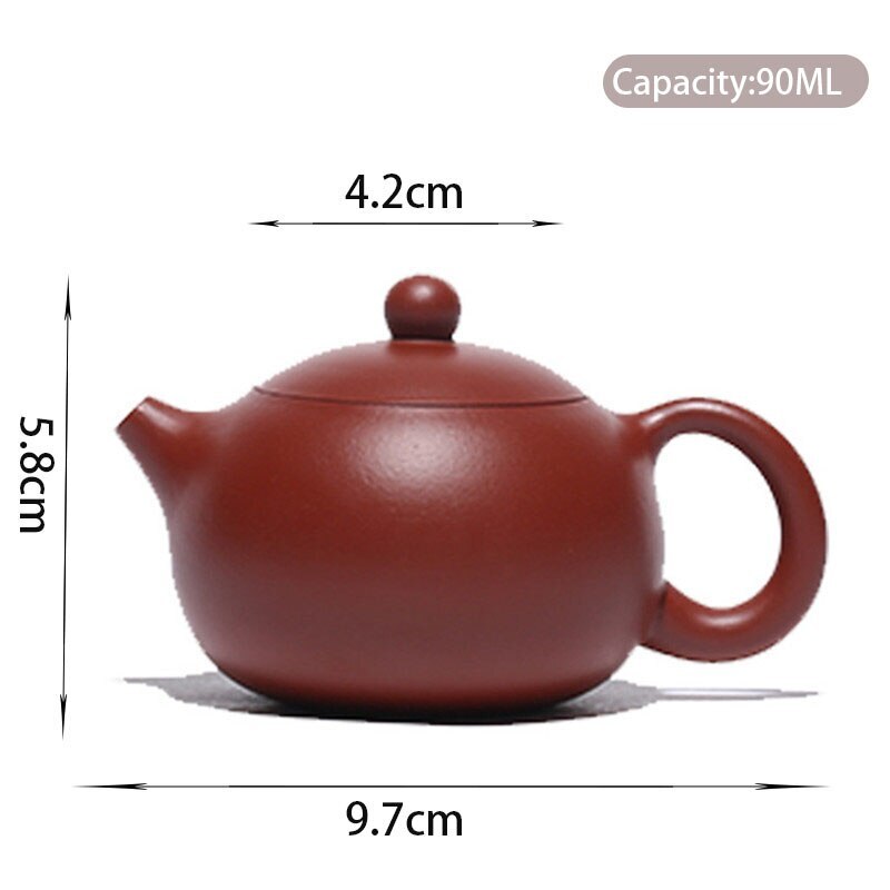 3.8" Handmade Purple Clay Teapots Xishi Tea Pot Ball Hole Filter Kettle Tea Set