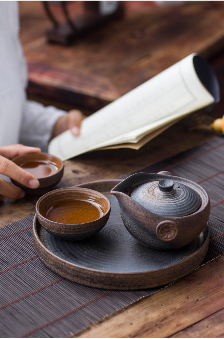 Ceramic Teapot & Two Tea Cup Set Travel Portable Kung Fu Tea Set Tea Ceremony