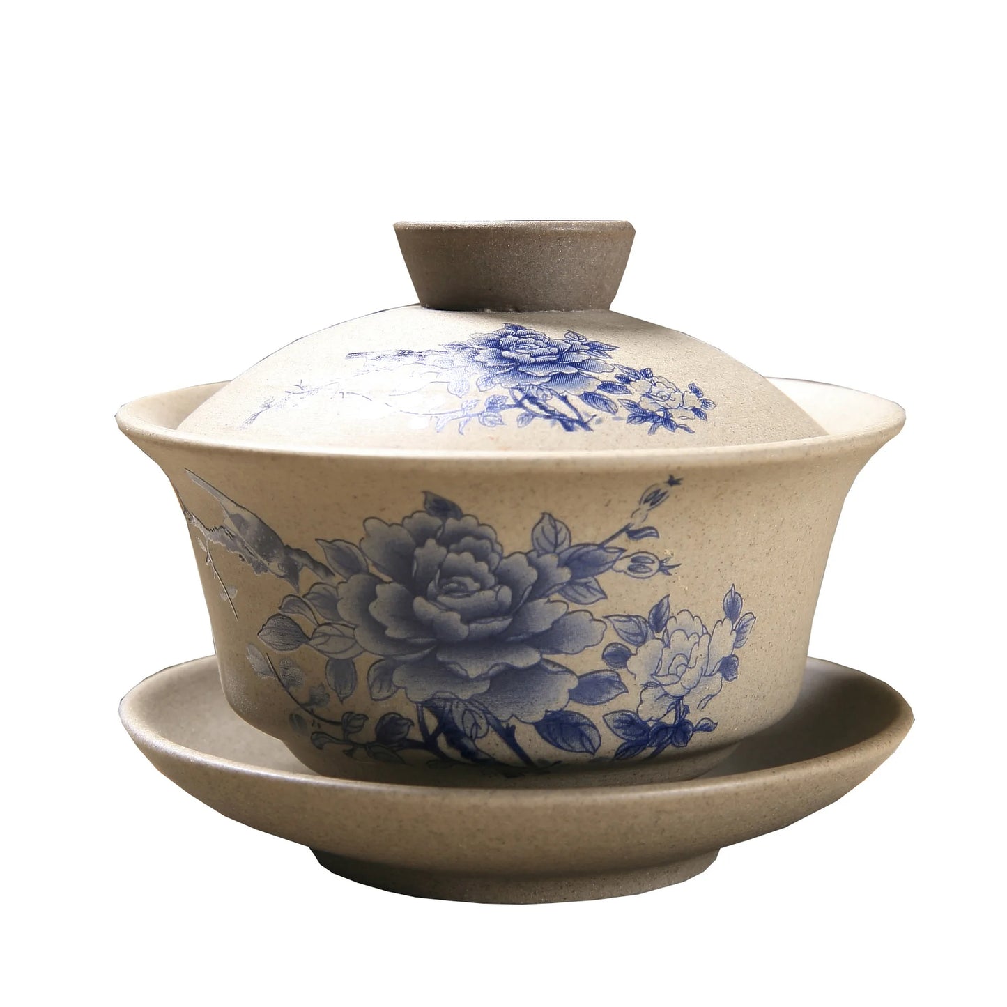Chinese Kung Fu Teapot Pottery Clay Tea Cup Classical Gaiwan Handmade Tea Set