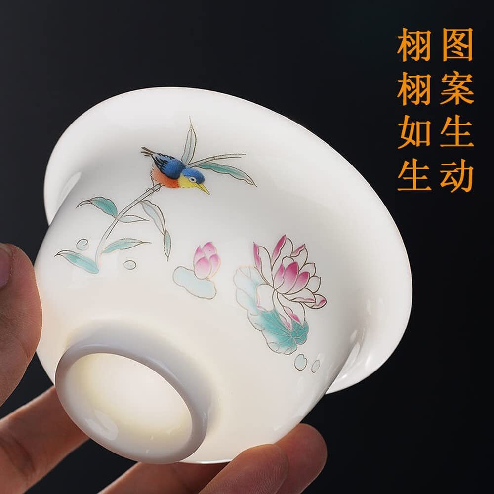170ml Dehua Gaiwan Ceramic Home Kung Fu Tea Cup Bowl Tea Set Tureen Tea
