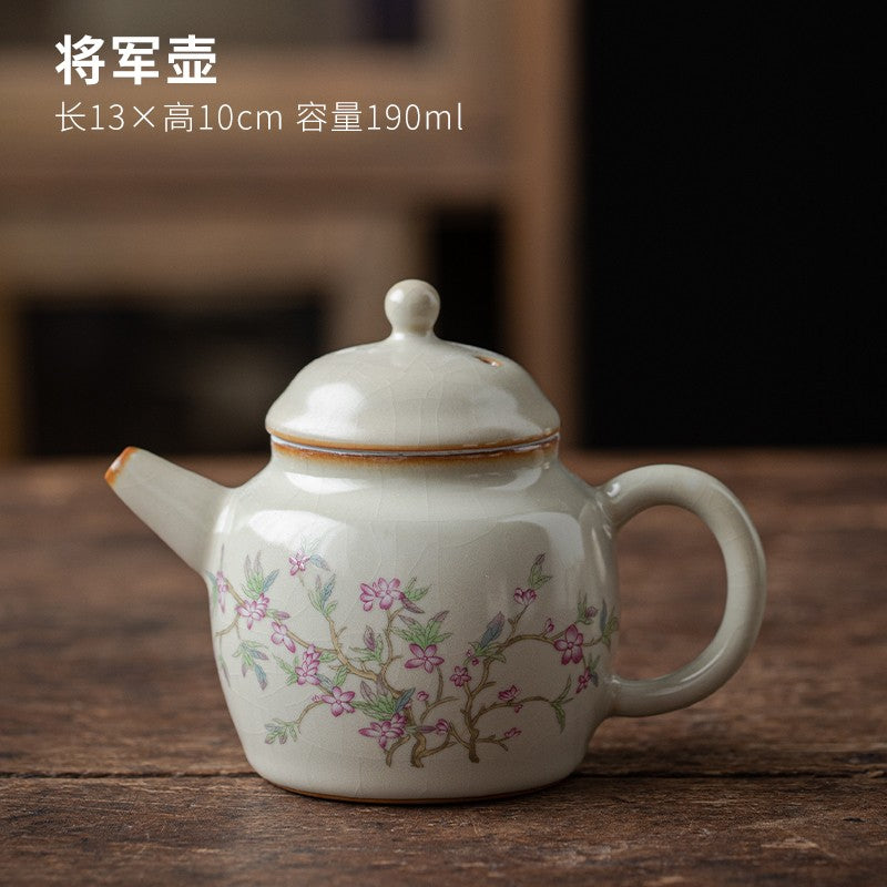 Ru Kiln Xishi Teapot Single Pot Tea Maker Tea Ceremony Kung Fu Tea Set