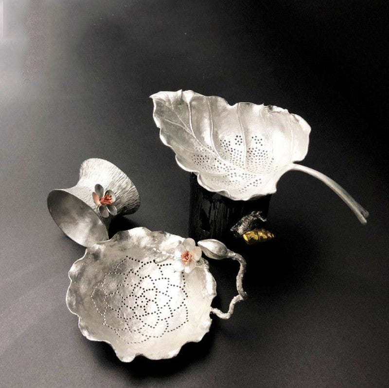 Creative Handmade Tin kung Fu Tea Infusers Tea Strainers Teapot Colander Tea Set