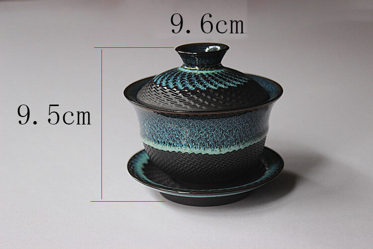 Dehua Kiln change Ceramic Gaiwan Tea cup Handmade Tea tureen Chinese Retro Tea