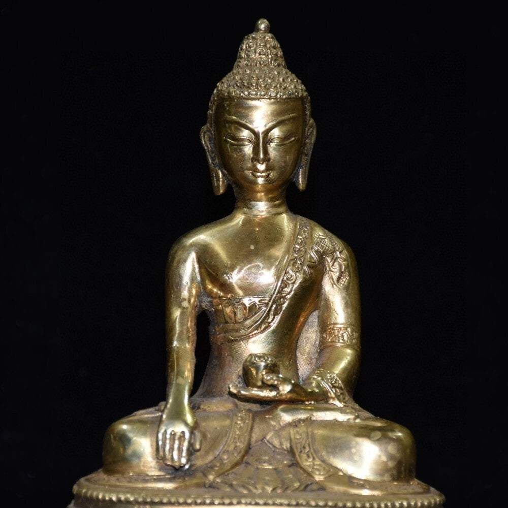 Early Collection of Pure Copper Gold-plated Buddha Ornaments Collect
