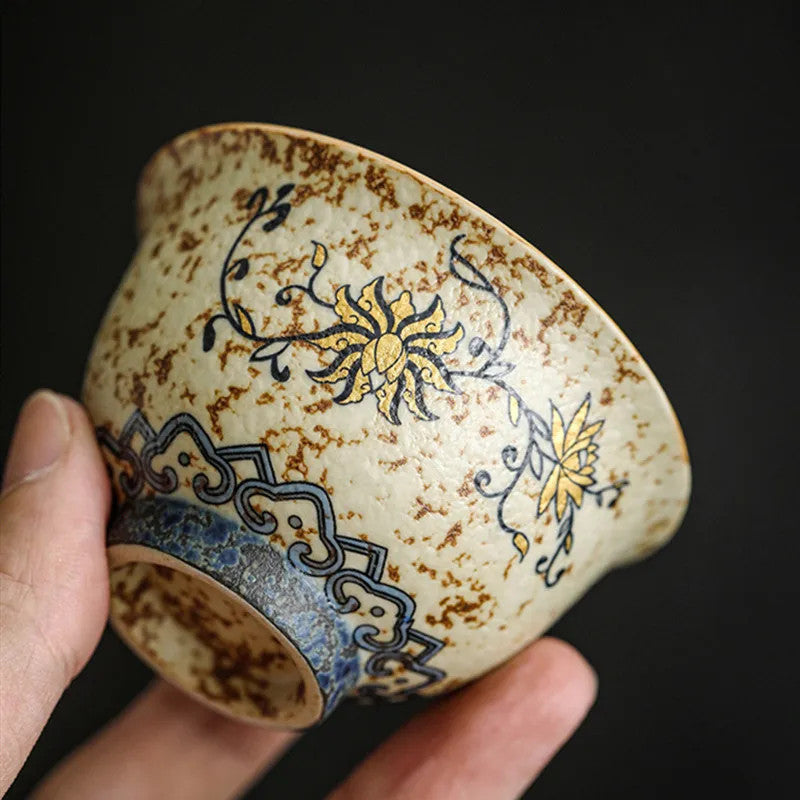 1 Pc 45ml Chinese Handmade Flowers Ceramic Teacup Vintage Tea Bowl Cup Teaware
