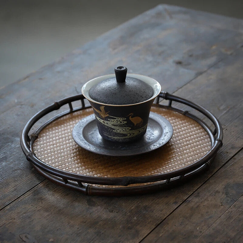 Kung Fu Tea Bowl Tea Set Home Drinkware Ceramic Gaiwan Tea Cup Handmade Tureen