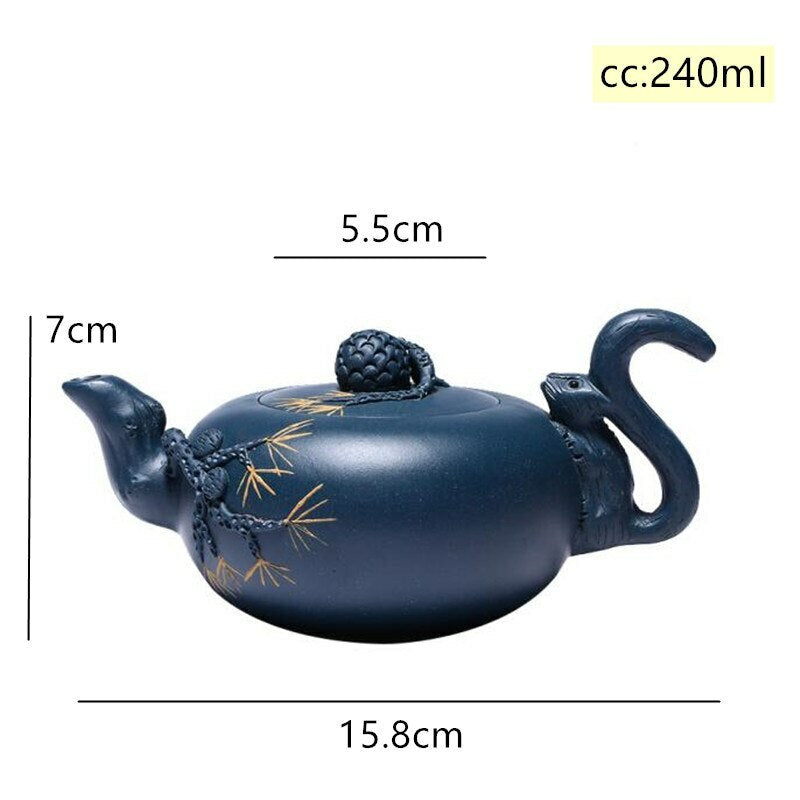240ml Chinese Yixing Purple Clay Teapot Handmade Kettle Teaware Tea Ceremony