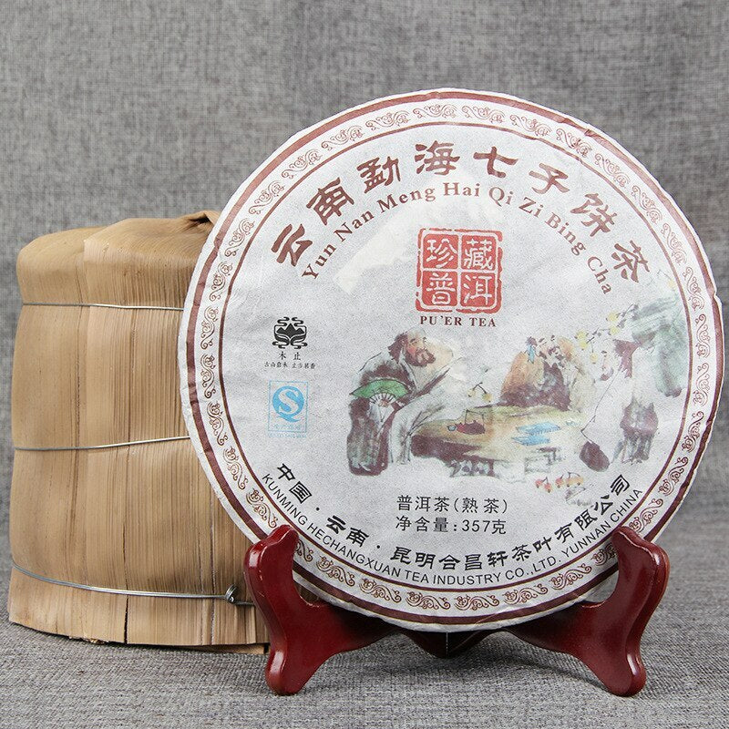 Collection Ripe Puer Shu Puer Tea 357g Yunnan Menghai Qizi Cake Tea