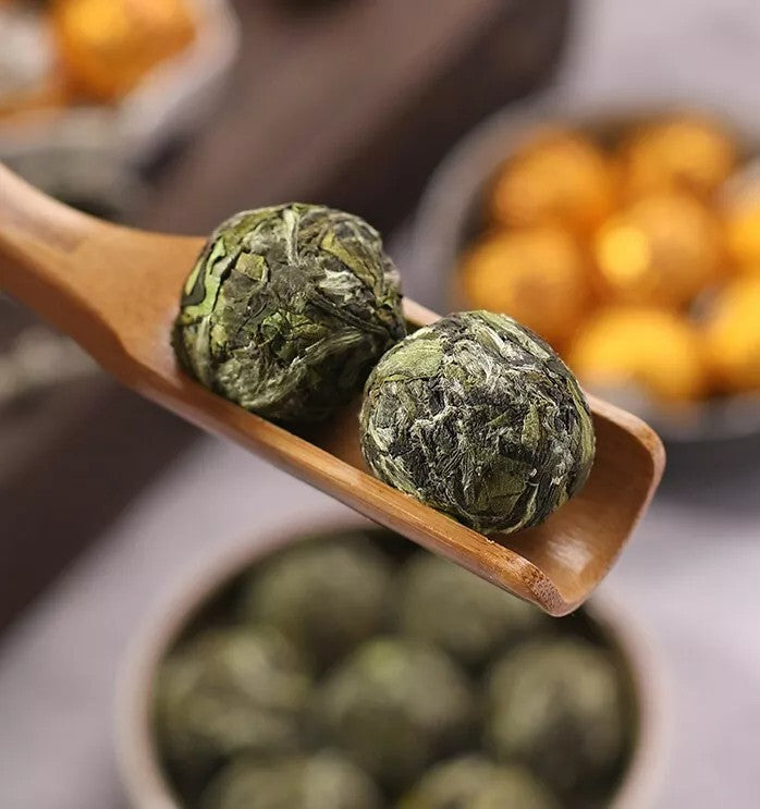 Mini pearl bai mu dan white cake,China white tea balls,china Pai Mu Tan tee