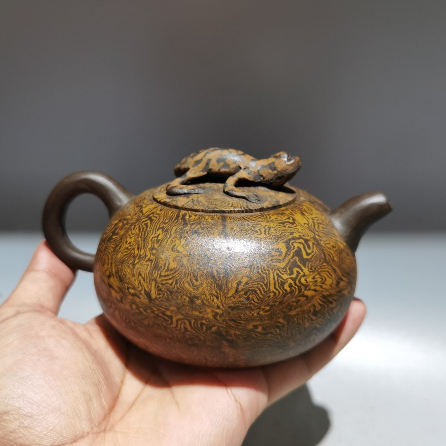 6" Chinese Yixing Zisha Clay Handmade Carved Kung Fu Tea Exquisite Teapot