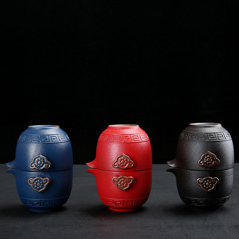 Customize Chinese Kung Fu Teaset Ceramic Portable Teapot Set Travel Gaiwan Tea