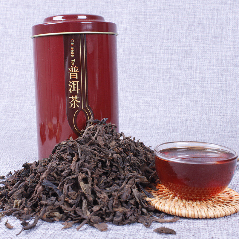Big Leaf 90's Puerh Tea Ripe Tea Leaves Changxiang Menghai Ripe Tea 100g*2 cans